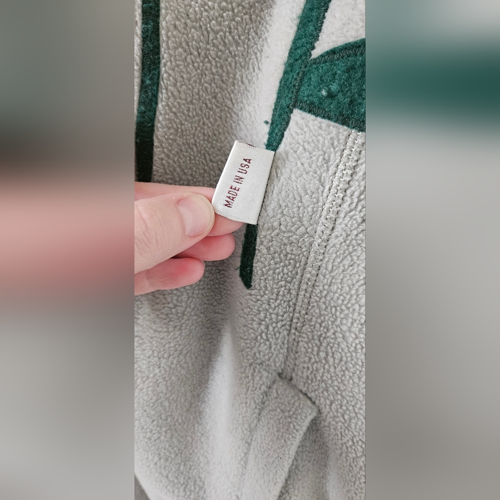 Vintage Carolyn Taylor Sage Green Fleece Jacket with Floral Appliqué - Picture 3 of 8